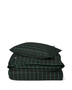 Zestaw pościeli Checked bed set cotton percale, green/navy 200x200/50x70 x2   Lexington  