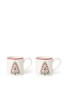 Kubek Christmas tree stoneware mini mug, set of 2 Lexington