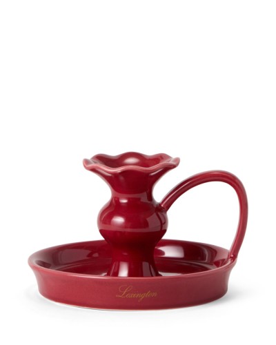 Świecznik Candle holder stoneware, red Lexington    
