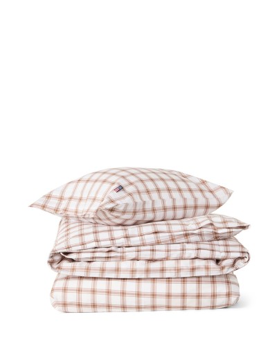 Zestaw pościeli  Checked Lyocell /cotton Pin Poi Lexington 150x210/50x70 white/fudge 