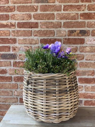 Okrągły kosz ratanowy  fi 38x33