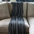 Pled Charcoal Cable Throw Riviera Maison 170x130