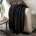 Pled Knit Throw  Black Riviera Maison 170x130