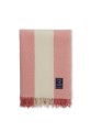 Pled Block Striped Recycled Wool Throw Coral/White 130x170 Lexington