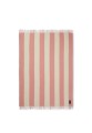 Pled Block Striped Recycled Wool Throw Coral/White 130x170 Lexington