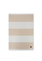 Pled Herringbone Striped Recycled Cotton Throw, Oat/White 130x170 Lexington