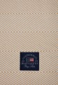 Pled Herringbone Striped Recycled Cotton Throw, Oat/White 130x170 Lexington